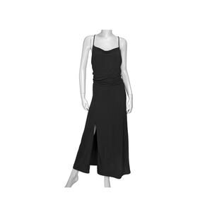 New Jason Wu Textured Cowl Neck Backless Spaghetti Strap Dress Slit Size Medium